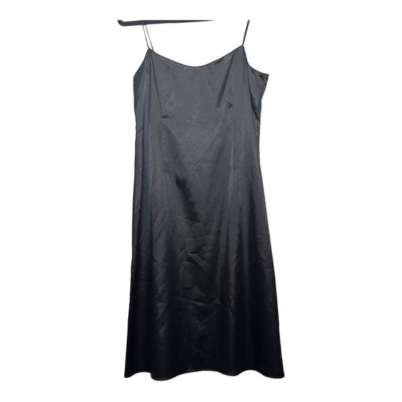 Teri John by Rickie Freeman Black Satin Silk Mini Slip Dress w. 90s aesthetic - Picture 4 of 6